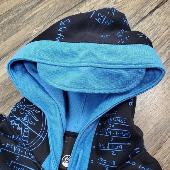 Imperial Motion Hooded Math Formula Hooded Front Zipper Blue Sweater Size XXL - Picture 11 of 11